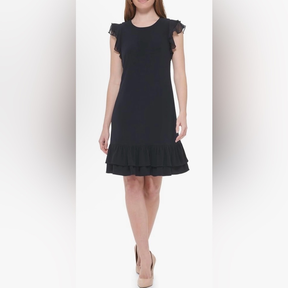 Tommy Hilfiger Women's Short Sleeve Knee-Length Shift Jersey Dress (0075)